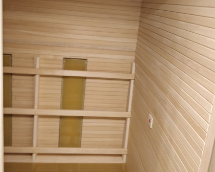Strandhotel: Sauna met infrarood stralers met glazen afwerking